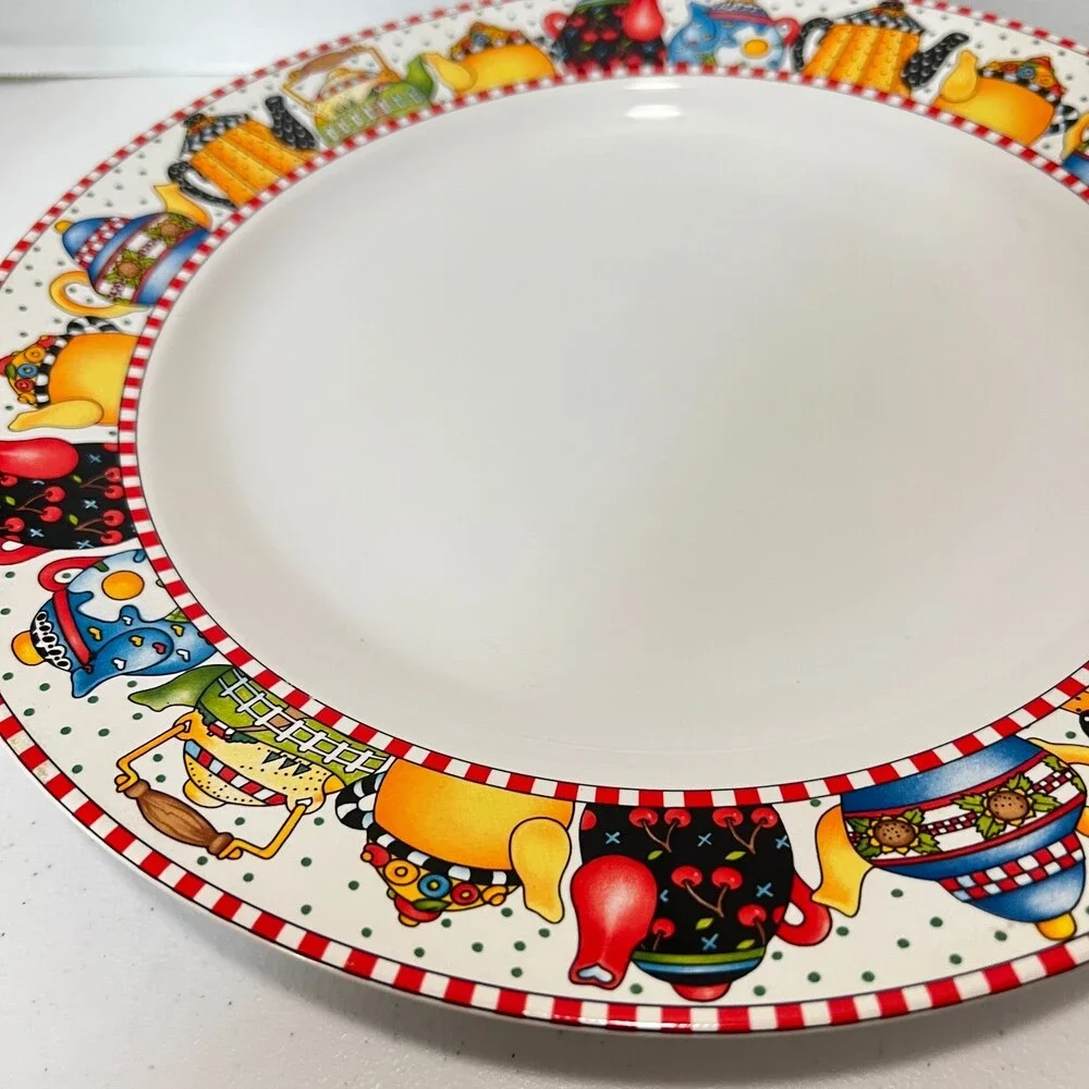 VTG Mary Engelbreit Sakura 1994 Afternoon Tea Charger Chop Plate 12 3/8